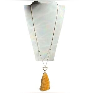 Express Gold Necklace with Yellow Tassel 31.5”